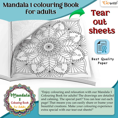 Art Therapy Mandala Adult Colouring Book 1: Mandala Colouring Book, Adult Coloring Book Kit With 12 Sketch Pens, Fun For Adults, Relaxing Coloring Workbook