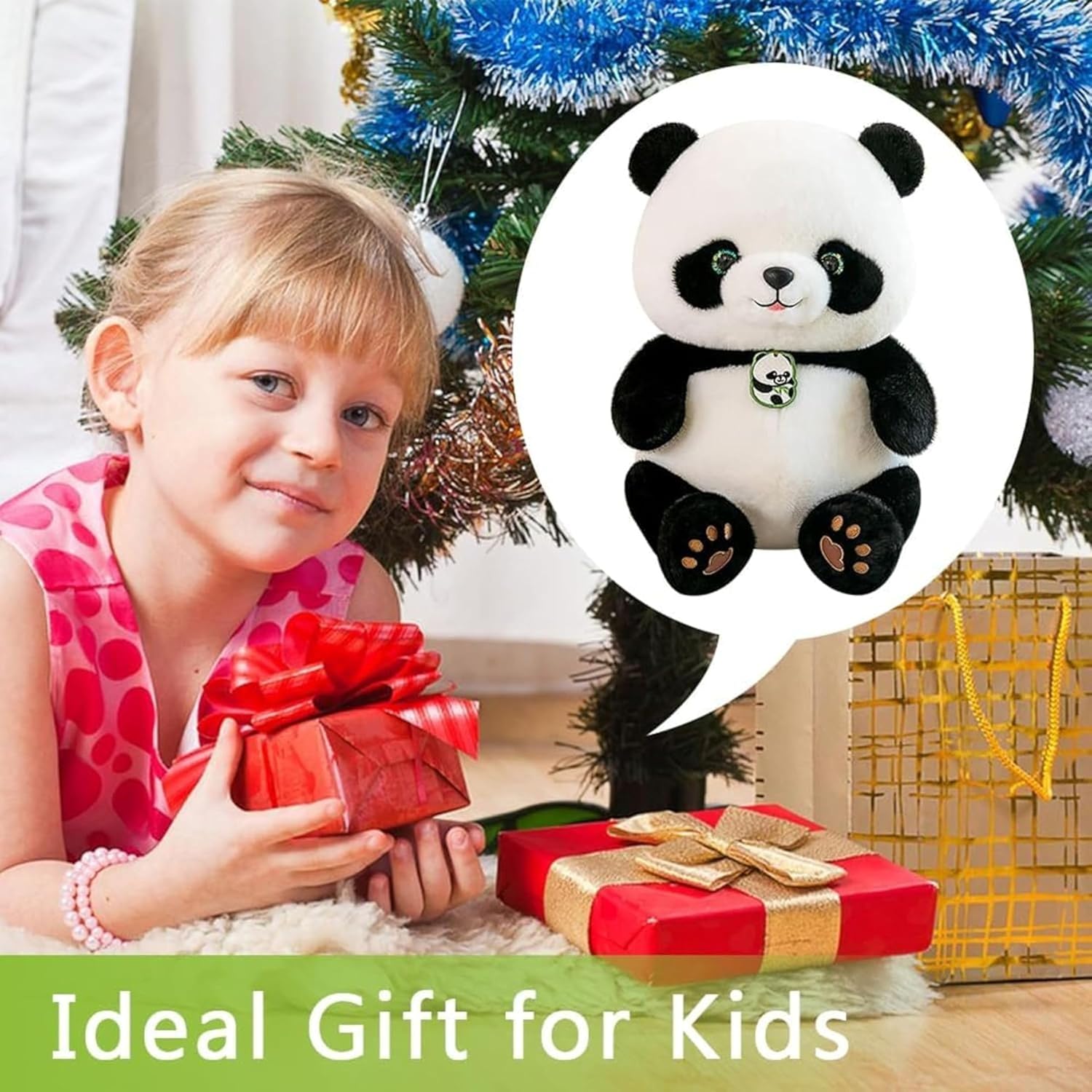 Tickles Handsome Sitting Panda Stuffed Soft Plush Animal Toy