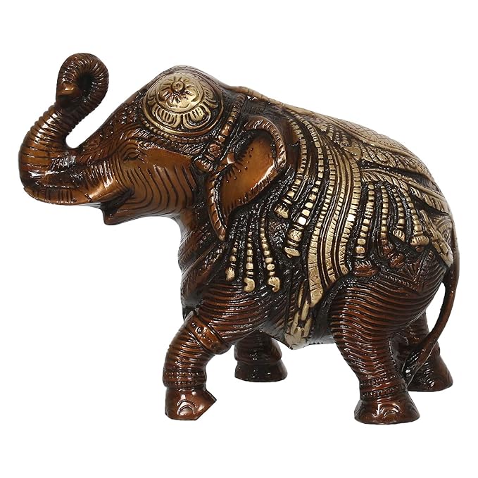 Ecraftindia Antique Finish Decorative Brass Elephant Fingurine