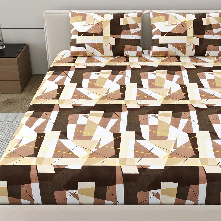 Dreamscape Microfiber Wrinkle & Fade Resistant Double Bedsheet with 2 Pillow Covers Cedar