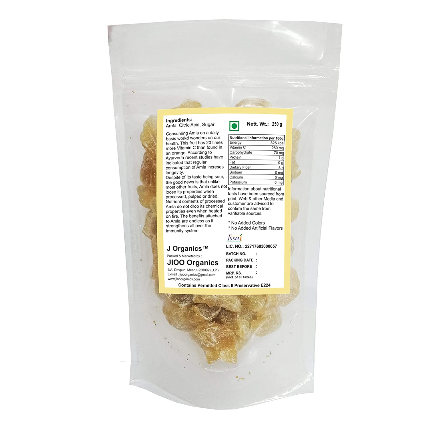Jioo Organics Sweet Amla Candy Masala (No Sugar Layer) - 250 gms