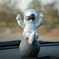 Street27 Sitting Astronaut Figurine Showpiece Silver for Home Décor Idols for Office Desk Table Astronaut Toy
