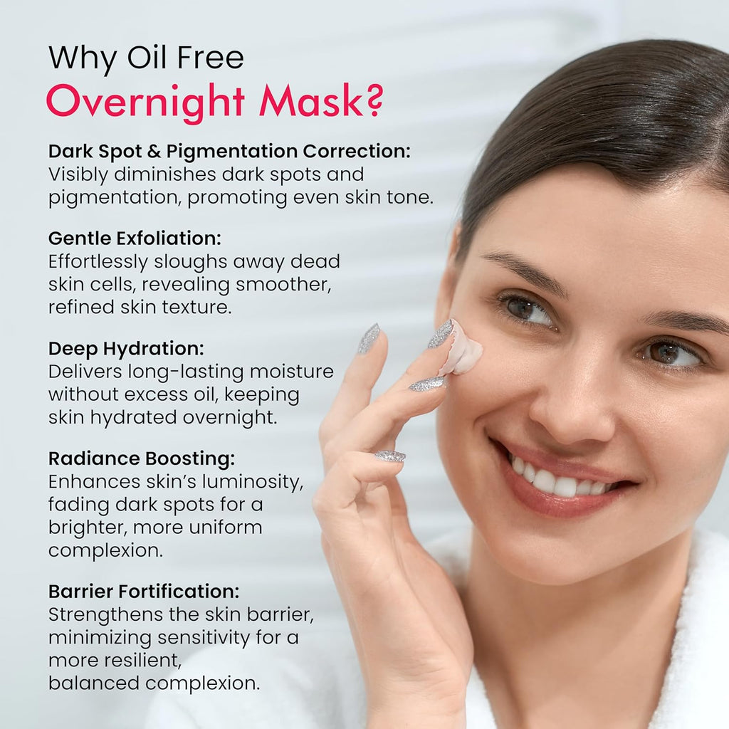 Get Nectar Happiness Overnight Glow Mask 2% Glutathione Cream (Oil Free) with 10% Been Fermented Filtrate Essence for Skin Glowing Texture-Brightening facial, Skin Illumination (30ml)