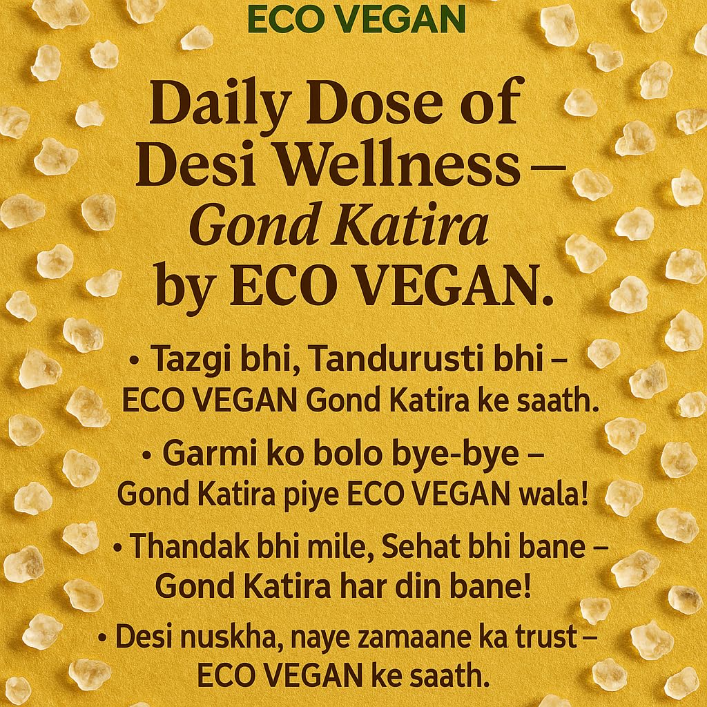 Eco Vegan gond katira, gund, Gum Tragacanth,Traditional Ayurvedic Coolant, 1kg