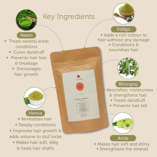 TVAM Dark Brown Henna Hair Color - 100 gms