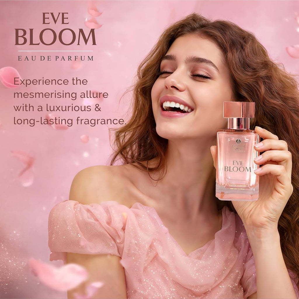 Ayouthveda Eve Bloom Eau De Parfum for Women | Long-Lasting Floral Luxury Perfume | Fresh Green, Gardenia Jasmine, Amber Accord & White Musk | Elegant Daily Wear Fragrance | 100ml