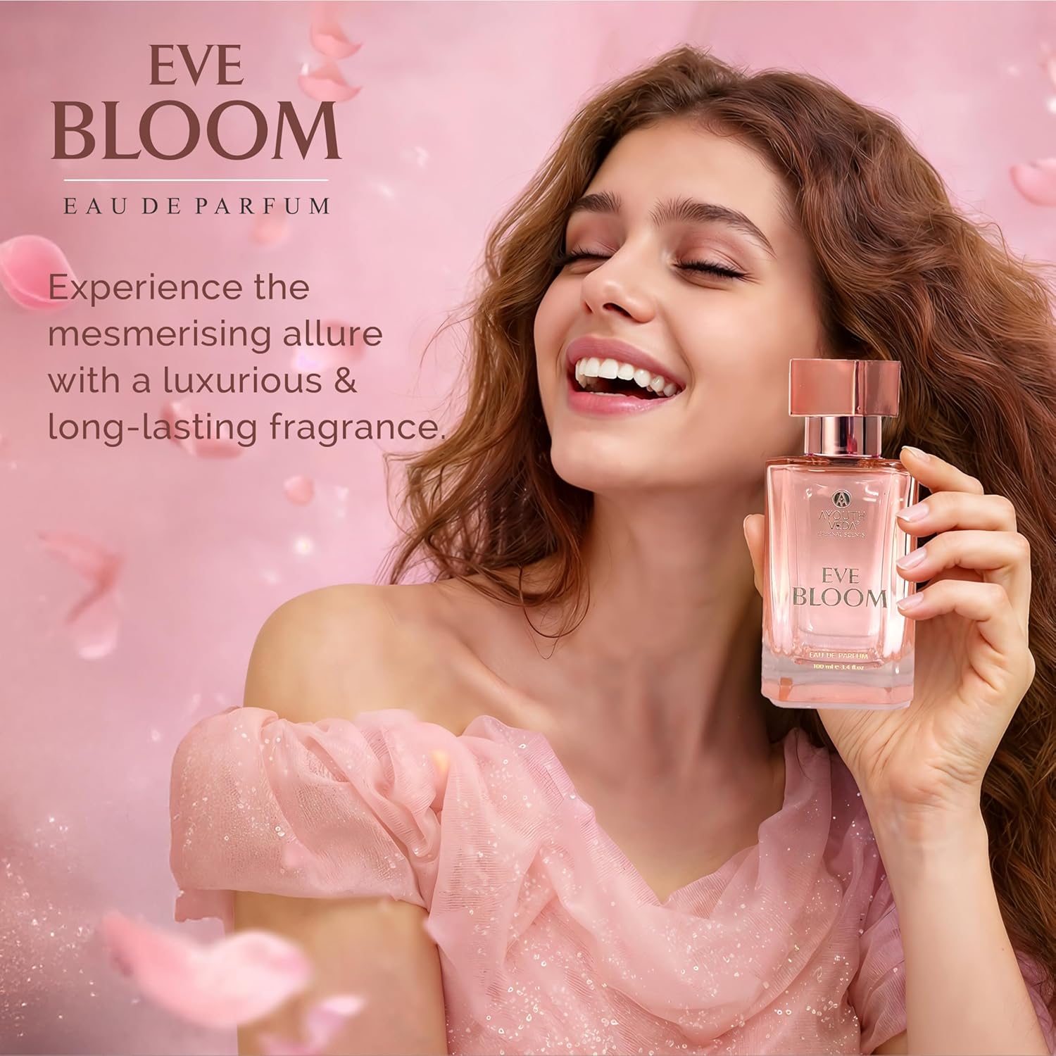 Ayouthveda Eve Bloom Eau De Parfum for Women | Long-Lasting Floral Luxury Perfume | Fresh Green, Gardenia Jasmine, Amber Accord & White Musk | Elegant Daily Wear Fragrance | 100ml