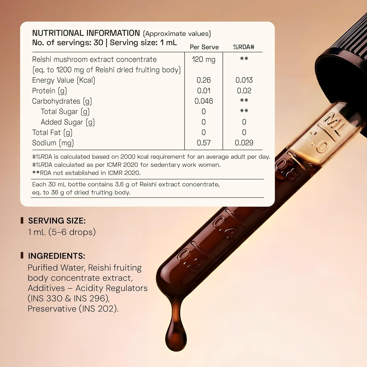 Ace Blend Energy Shroom Concentrate | Reishi Mushroom Extract Liquid | 30ml, 30 servings | 10:1 Concentrate | Ultrasonic Extracted Mushroom Blend | Daily Supplement | For Mind & Body Relaxation