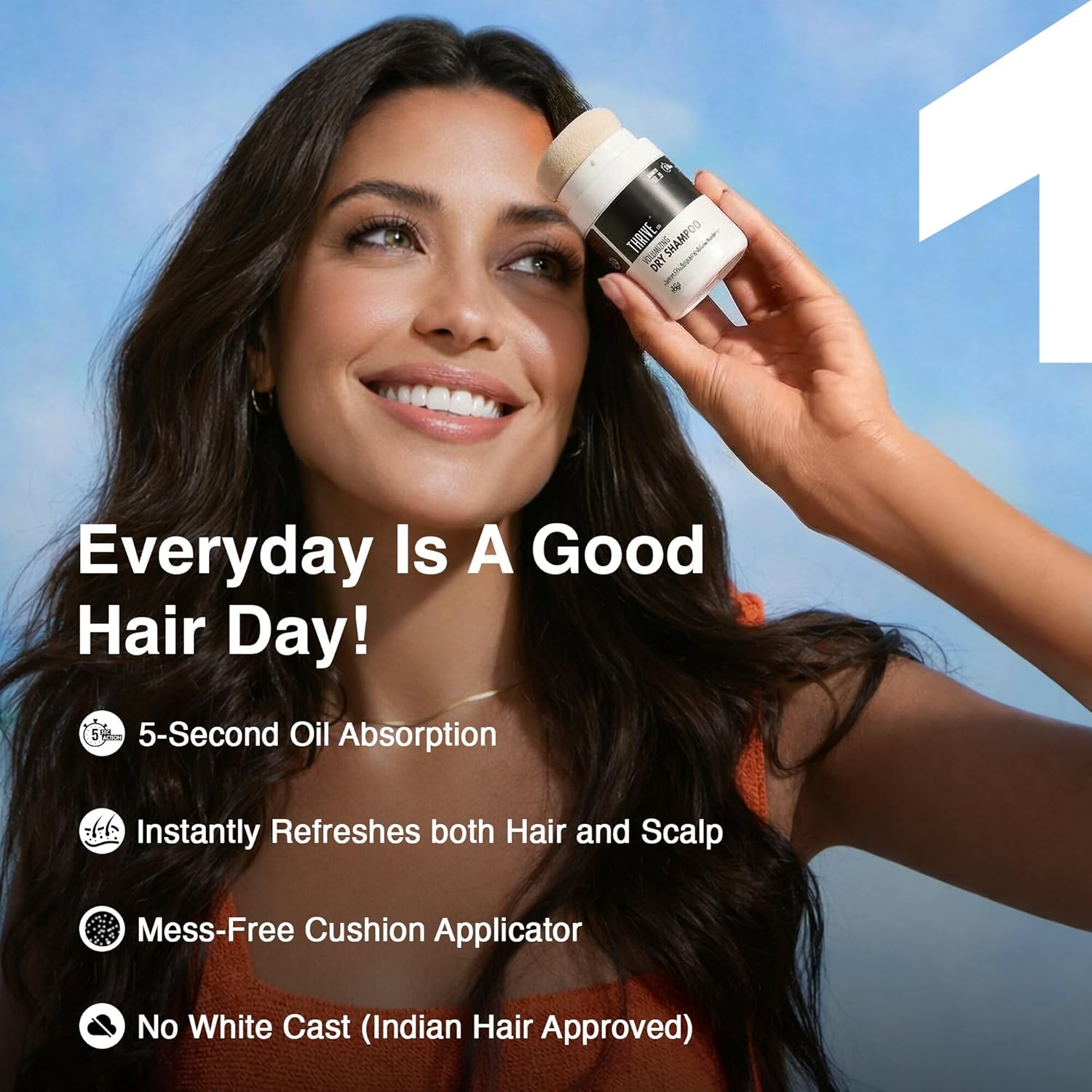 ThriveCo Dry Shampoo for Oily Hair & Scalp | Instant Oil Absorption, Root Lift & Volume | Waterless Hair Refresh | Non-Aerosol with Rosemary & Niacinamide | 10 g