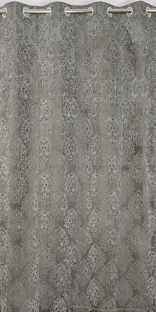 Purav Light Velvet Curtains 8 Feet Long Thermal Insulated Curtains for Door Bedroom Office 2 PC