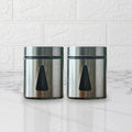 Femora Kitchen Storage Jars Steel Finish With See Through Window Jar | 700 Ml | Pack of 2 | Silver