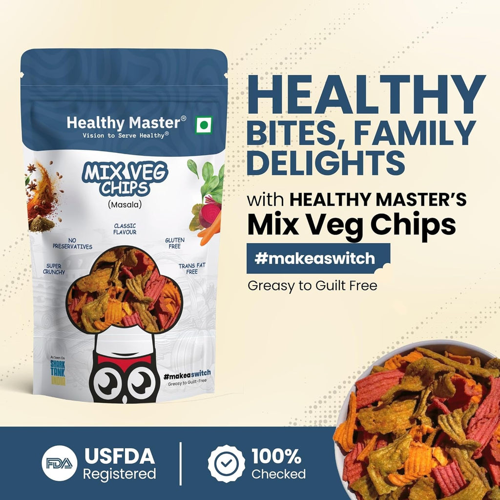 Healthy Master Mixed Veggie Chips - 100 Each (Pack of 3)