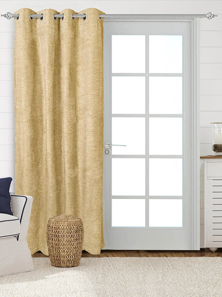 Saral Home Pacman Chenille Blackout Door Curtains 1pc Gold