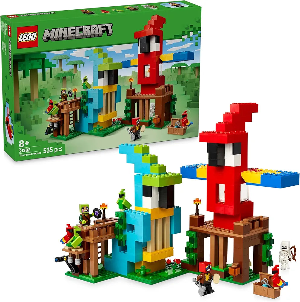 Lego Minecraft The Parrot Houses Buildable Video-Game Set 21282 Building Blocks Toys for 8+ Gift for Boys and Girls