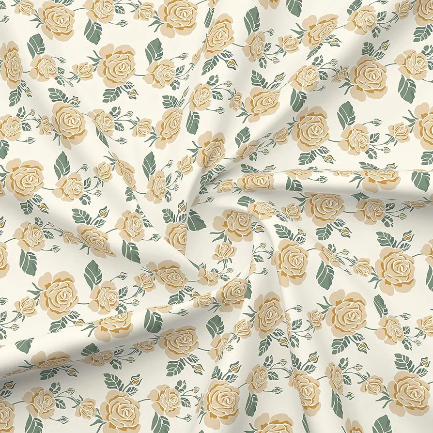 Layers Marigold Cotton Bedsheet Set for All Seasons Lightweight 144 TC King Size Yellow Marigold