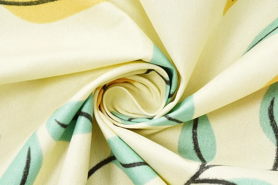 Homekart Premium Cotton Elastic Fitted Bedsheets with 2 King Size Pillow Covers Double Bed Flower Print Off White and Green 200 tc - 220 tc
