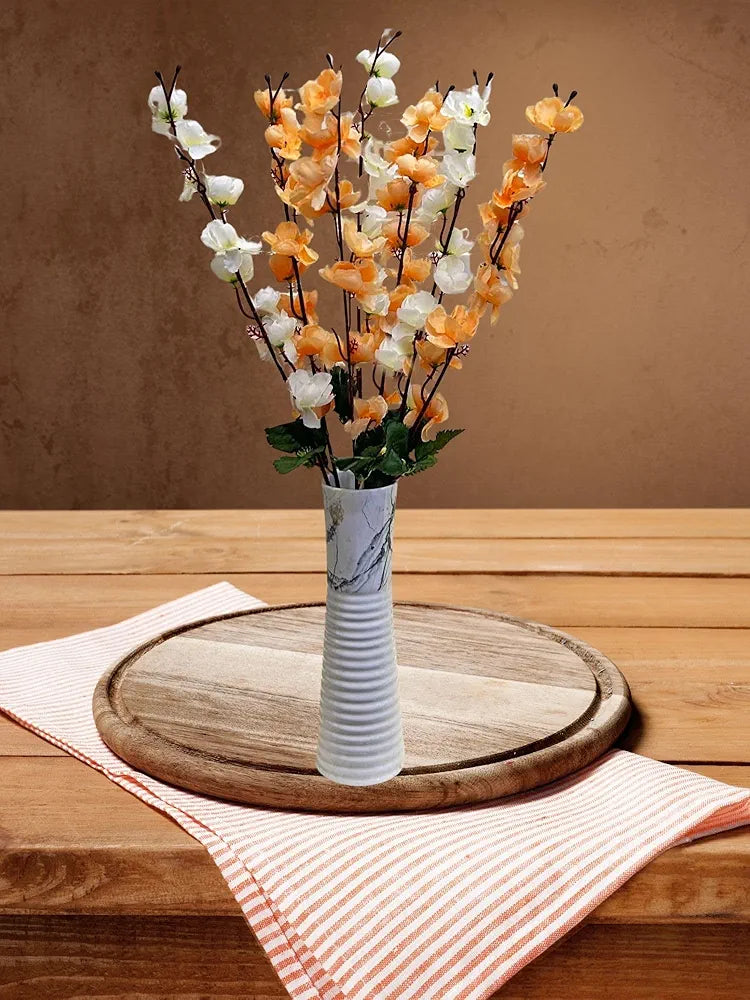 Artificial Flowers Bunch Cherry Blossom Ideal for vase Without vase Peach Mix 55 cm Height Fabric