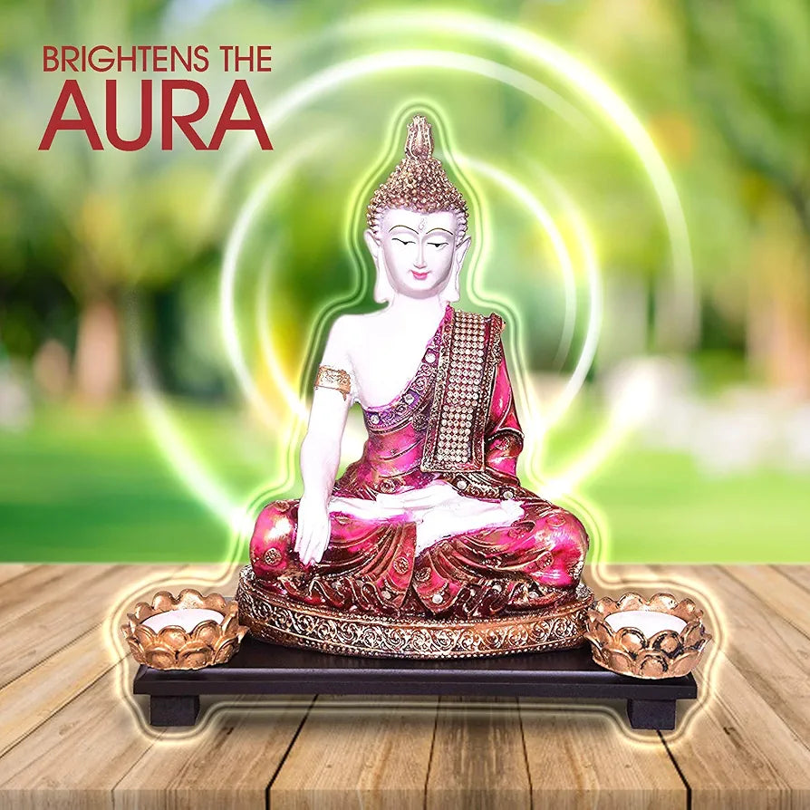 Mariner's Creation Buddha Statues size-20X10X27cm White Pink