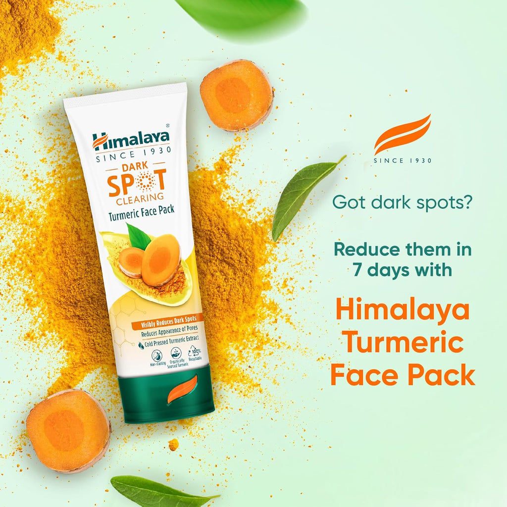 Himalaya Dark Spot Clearing Turmeric Face Pack|Organically Sourced Turmeric|Reduce Dark Spots In 7 Days|Gives Radiant Skin|100G