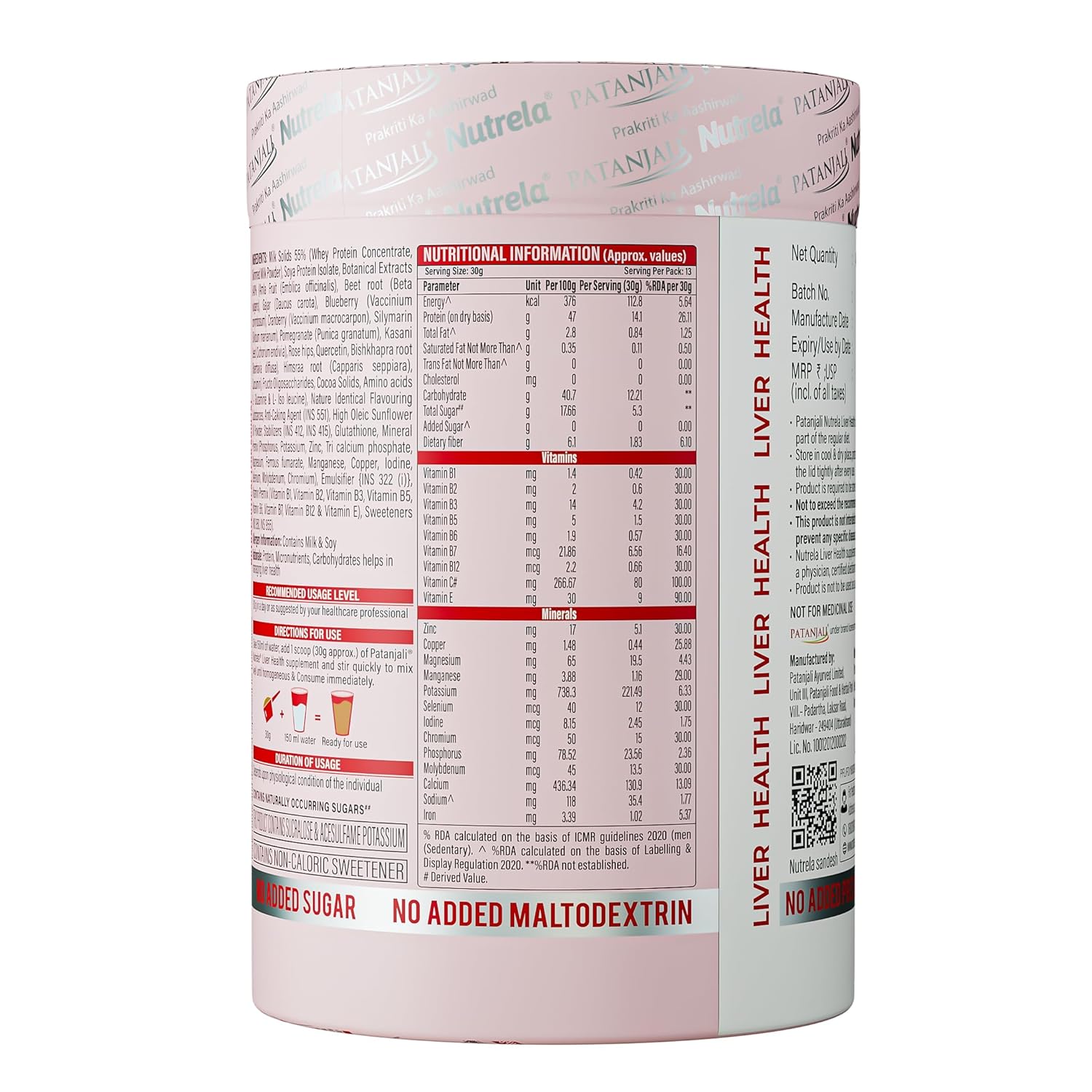 Nutrela Liver Health | High-Protein Nutritional Supplement for Liver Detox & Repair | Botanical Extracts & 21 Micronutrients â€“ 400g