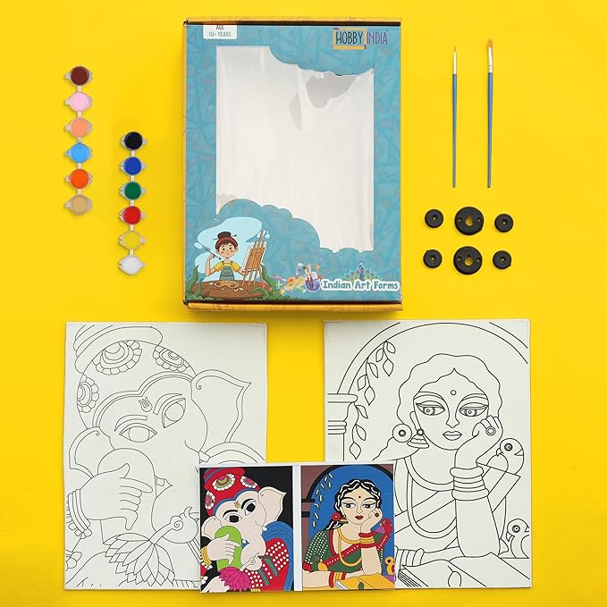 Hobby India Diy Madhubani Art - Canvas Kit for Adult & Artist | Best Gifts Ideas