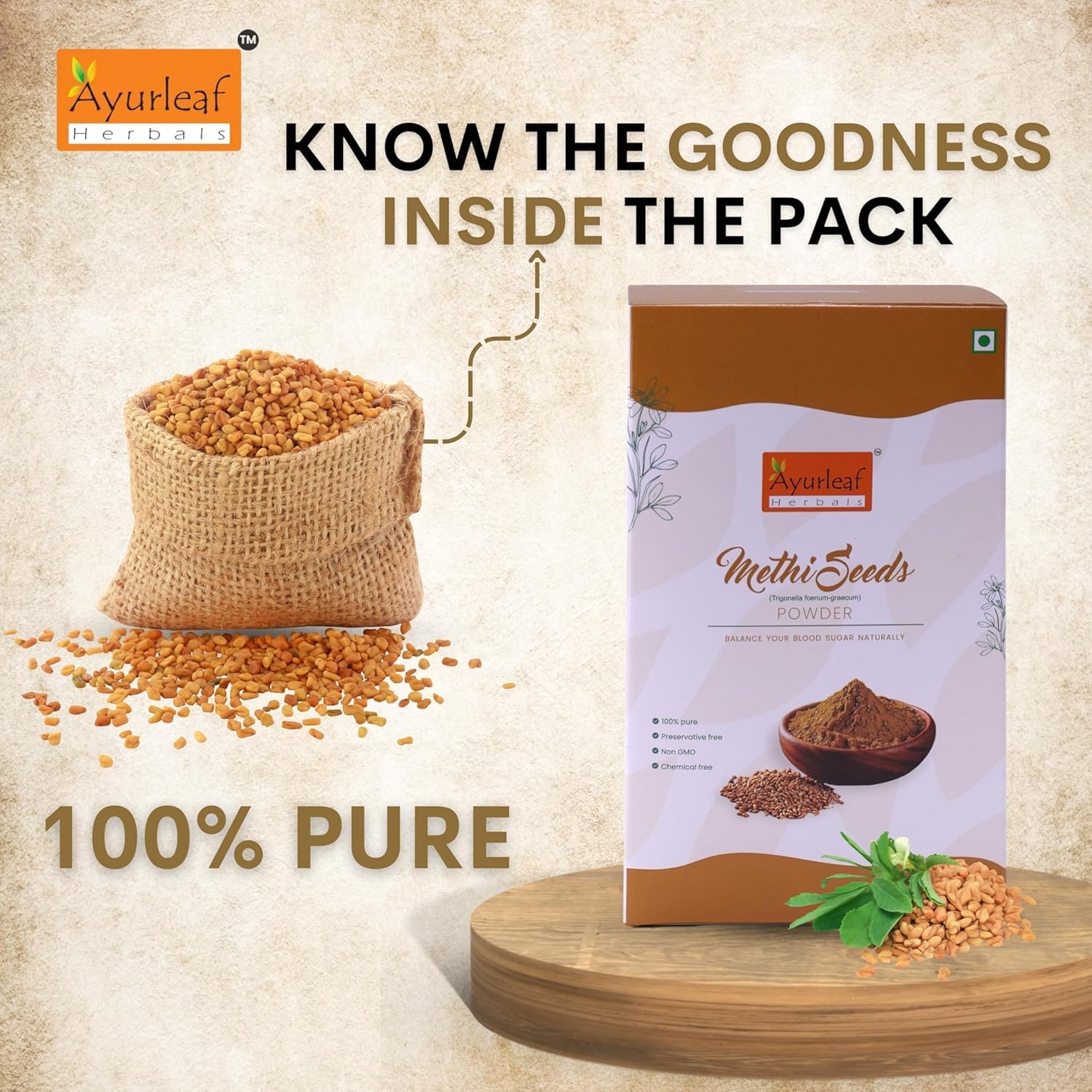 Ayurleaf Methi Powder Fenugreek Powder - 200 Gms