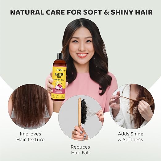 Rey Naturals Castor Oil Plus Onion Hair Oil For Hair Growth - 100 ml