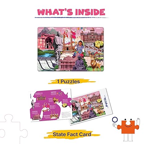 The Puzzl Co - Gujarat Jigsaw Puzzle for Kids to Learn Gujrat’s Culture Monuments & Food