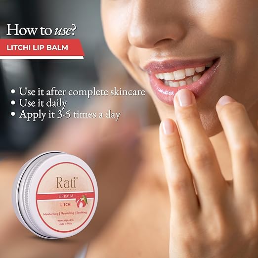 Rati Ayurveda Litchi Lip Balm - 10 gms