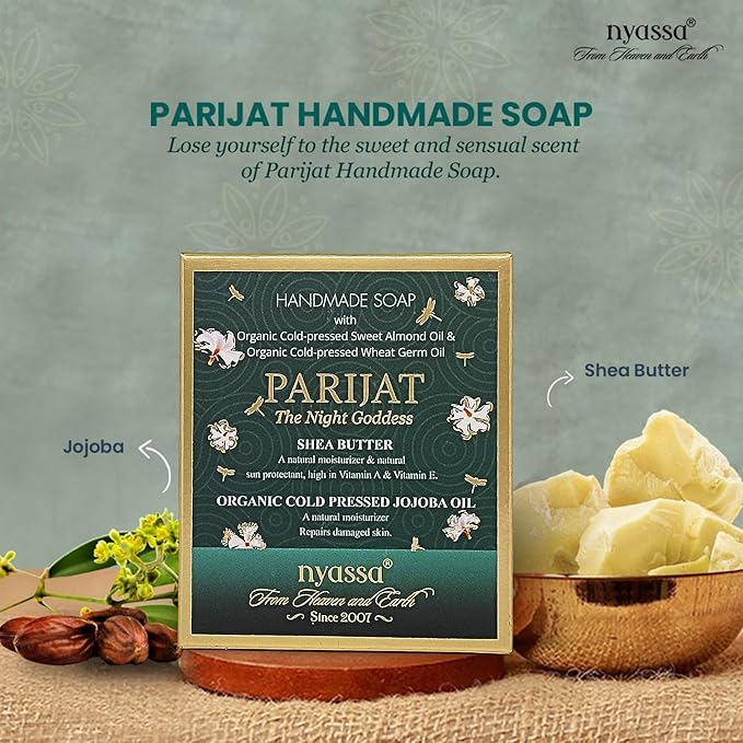 Nyassa Luxurious Parijat Handmade Natural Bathing Soap - 150 Gms