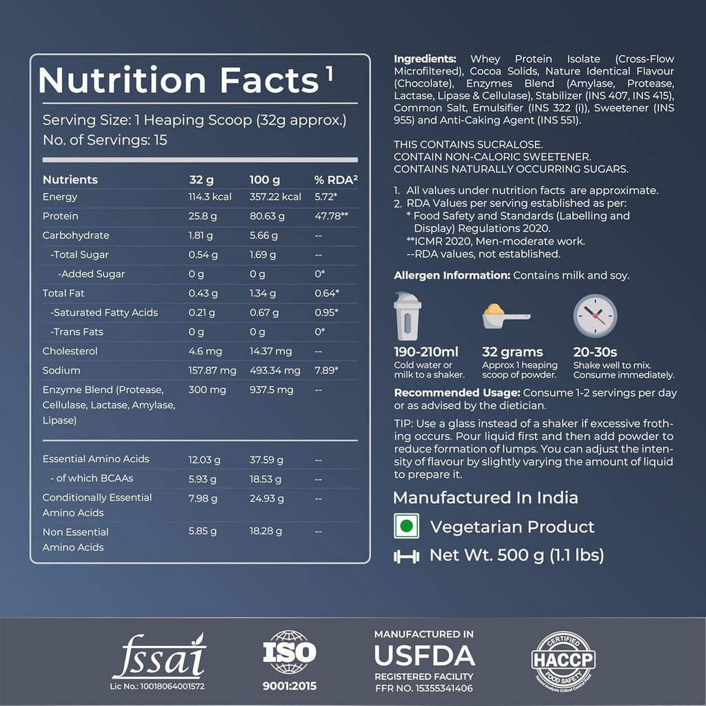 Nutrabay Gold Whey Protein Isolate Powder 25g Protein, 5.9g BCAA per Serving, Easy to Digest, NABL Lab Tested â€“ Muscle Growth & Recovery â€“ 500g, Rich Chocolate CrÃ¨me|100% Authentic Clean Protein