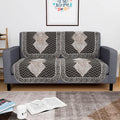 Kuber Industries Set of 4 Durable 2 Seater Sofa Covers for Living Room Stone Mayur Dark Grey & Brown