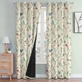 Cloth Fusion Blackout Printed Premium Door Curtains 7 Feet Long Set of 2 White Forest