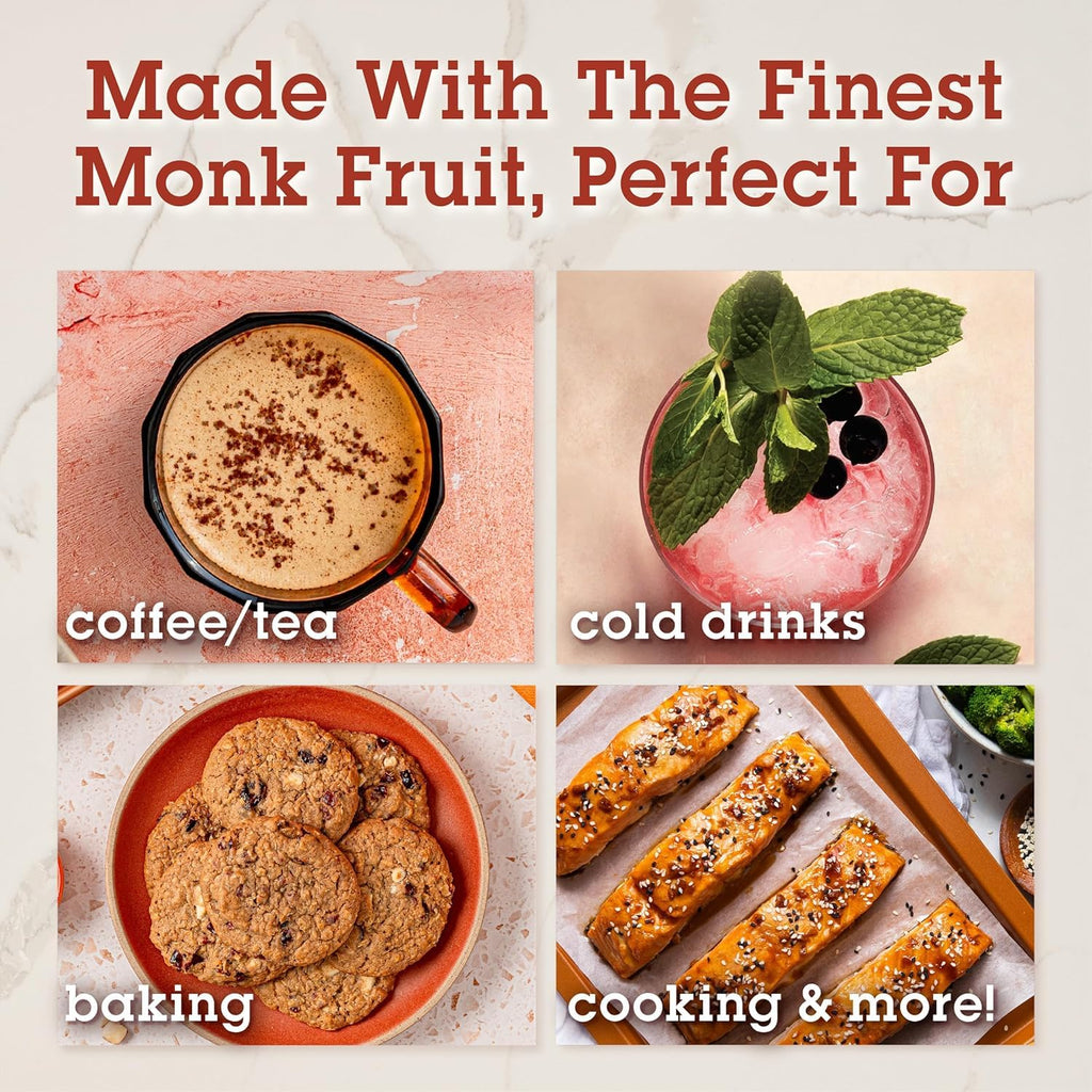 Namo Organics - MonkFruit Natural Sweetener with erythritol - 400g | 1:1 Sugar Substitute | Zero Calorie, Keto & Diabetic Friendly | Plant-Based monk fruit Sugar Alternative for Cooking, Baking & Beverages
