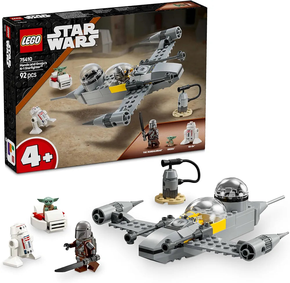 Lego Star Wars Mando and Grogu’s N-1 Starfighter Building Toy 75410 Building Blocks Toys for 4+ Gift for Boys and Girls
