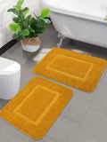 Saral Home Good Morning Mat Soft Anti-Skid Colour Gold (Pack of 2)