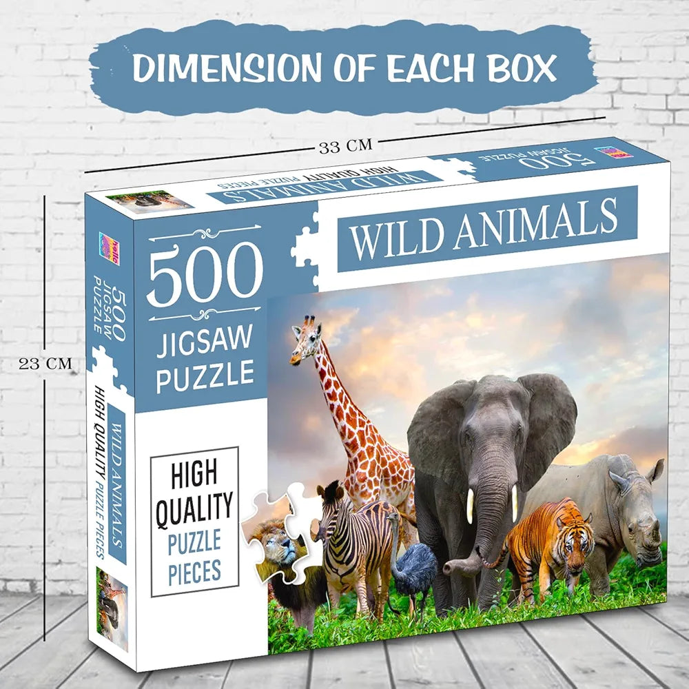 Hello Friend Wild Animals Jigsaw Puzzles for Kids and Children Realistic Illustration