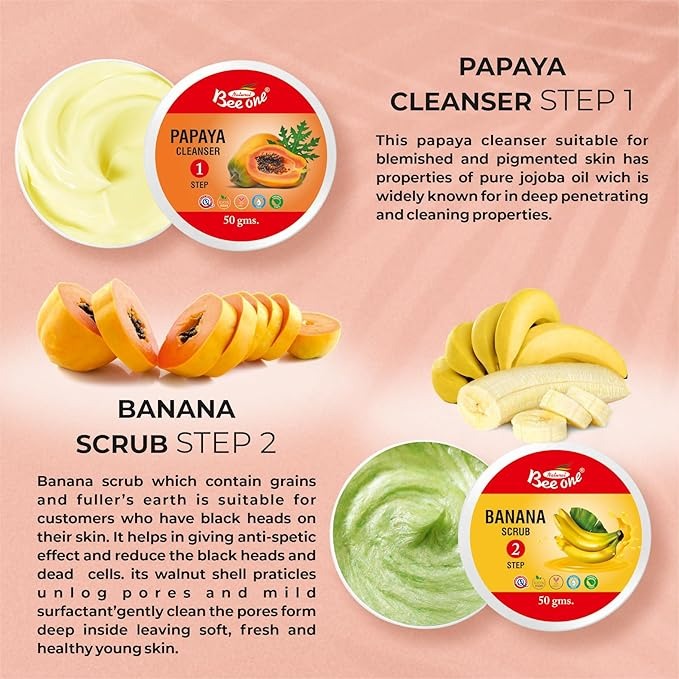 Beeone Unisex Five Fruit Facial Kit for All Skin Types - 312 gms