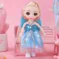 Tickles Princess Movable Joints Doll Beautiful Eyes & Stylish Dresses for Kids Girls  15 cm Color Blue