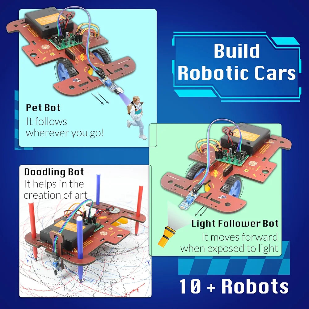 Butterfly Edufields 10-in-1 STEM Robotics Kit for Kids Ages 8-14 Robot Kit, Electronics, Science & Engineering Projects DIY