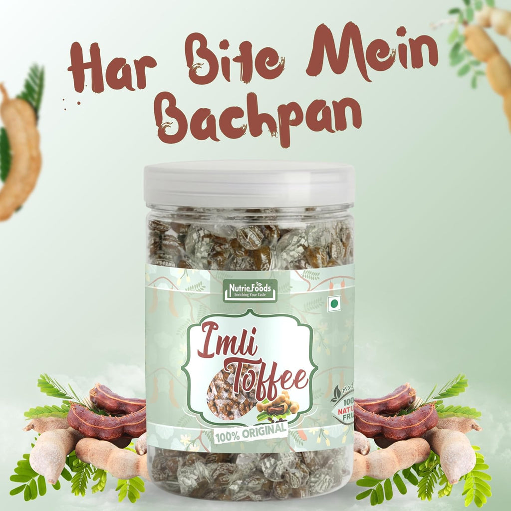 Nutriefoods Imli Toffee (Tamarind Toffee), 100% Natural Product | No Added Artificial Flavors, Colors and Preservatives | Tangy Taste (Sweet and Sour) (350gm)