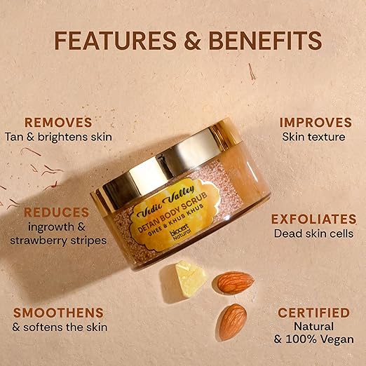Vedic Valley Ayurvedic Detan Ghee Khus Khus body Scrub - 250 gms