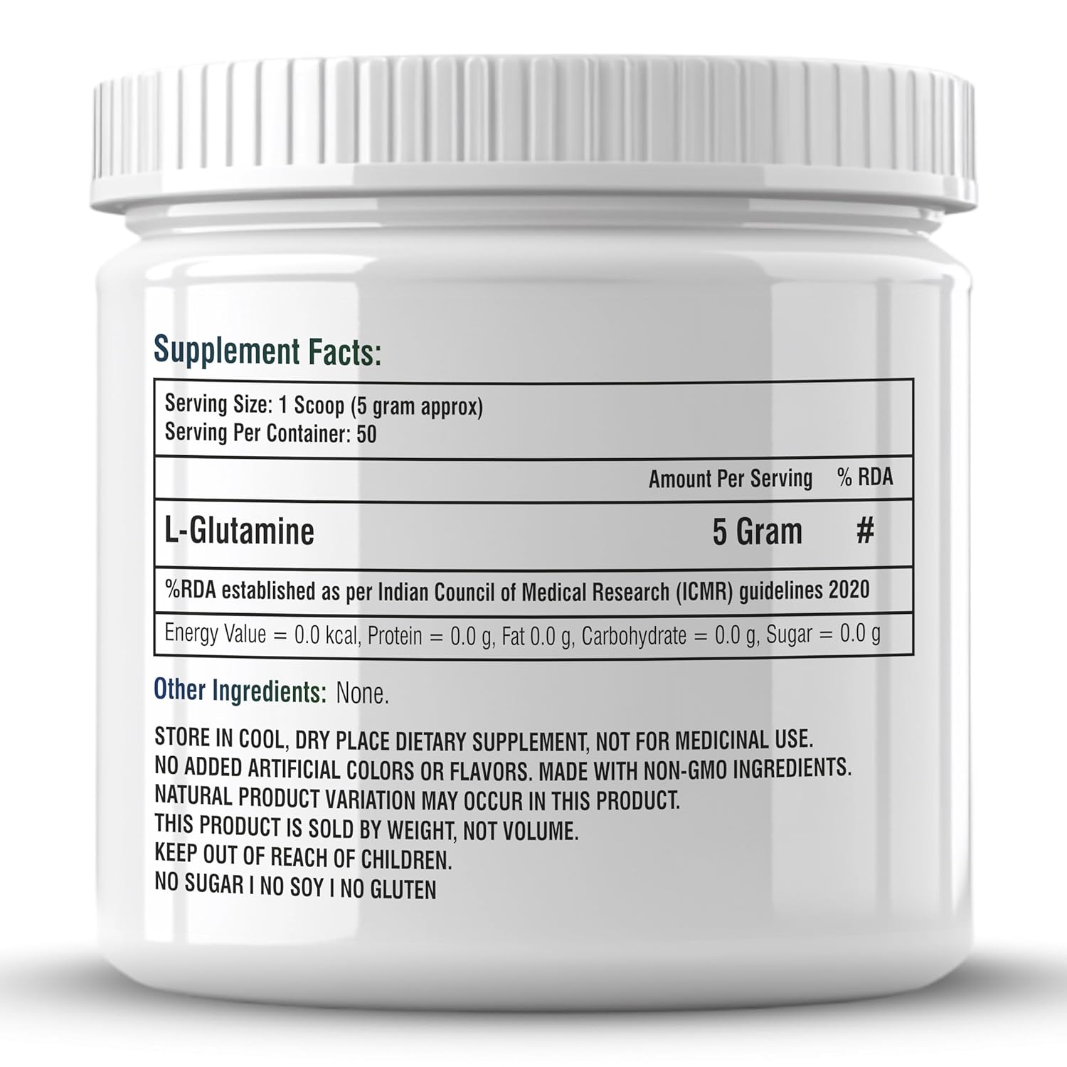 Biotrex Nutraceuticals L Glutamine Amino Acid Powder 5000mg Per Serving | Preworkout & Muscle Growth | Immune & Gut Health | Enhances Endurance | Unflavoured - 250Gram (50 Serving)
