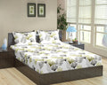 Trance Home Linen 100% Cotton 72"X60" Double Bed Size Elastic Fitted Bedsheet With 2 Pillow Covers 180 tc Colour Paradise Green