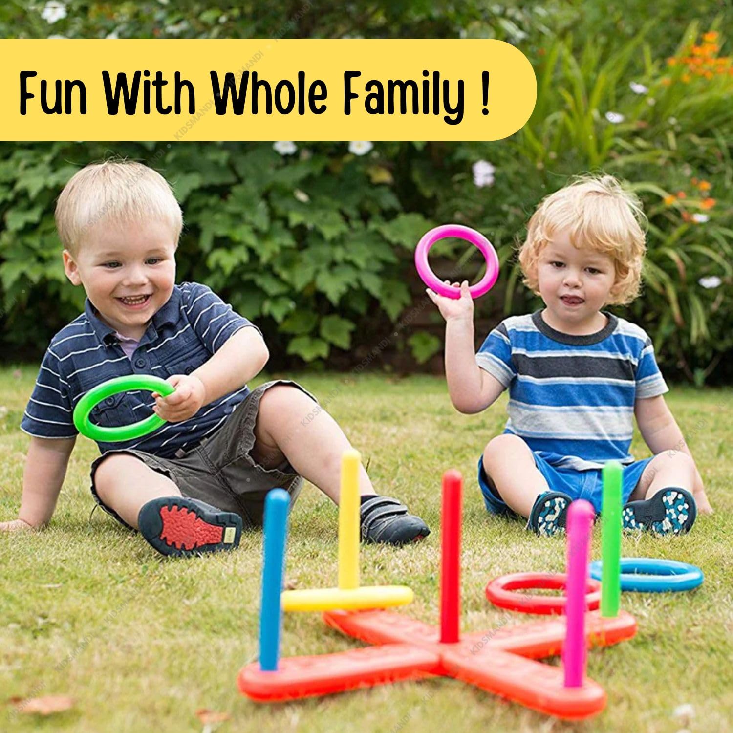 Kids Mandi 13 Pc Ring Toss Game Indoor Outdoor Family Fun Ring