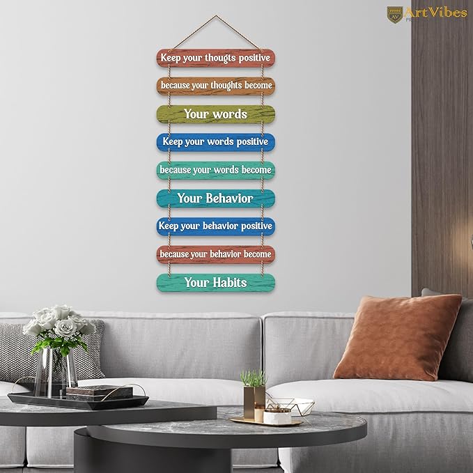 Artvibes Designer Mdf Wooden Wall Hanging for Home Decoration | Wall Decor Hanging Items | Pack of 11 Pieces