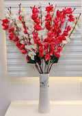 Artificial Flowers Bunch for Decoration Cherry Blossom Ideal for vase Without vase White Maroon