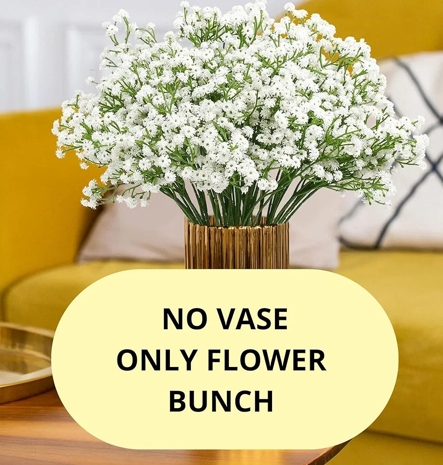 Long Stem Artificial Baby Breath Flowers Real Touch Silk Gypsophila Bouquets White
