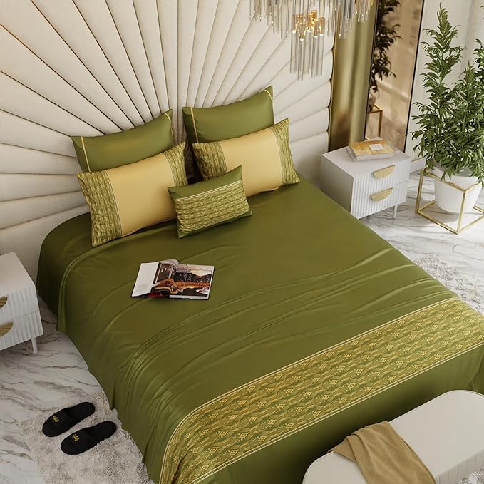 Stoa Paris Crown of Versailles 6 Piece Bedsheet Set Colour Olive