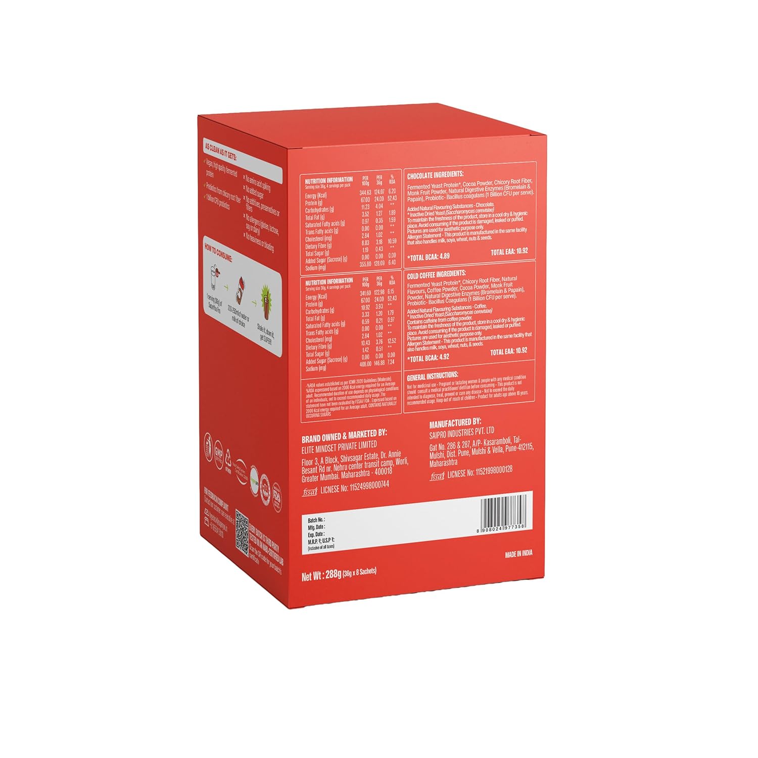 Superyou Pro Fermented Yeast Protein Isolate Assorted Box(Pack of 8) | 24g Protein | Higher Absorption than Plant Protein | Superior Muscle Recovery | Gut Friendly | Vegan Protein | PDCAAS of 1-288g